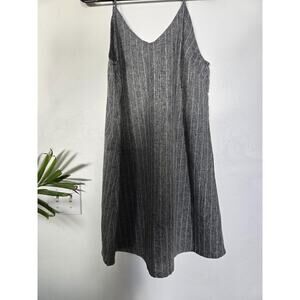 TCEC Gray Pinstripe Slip Dress Size Medium | Adjustable Straps
